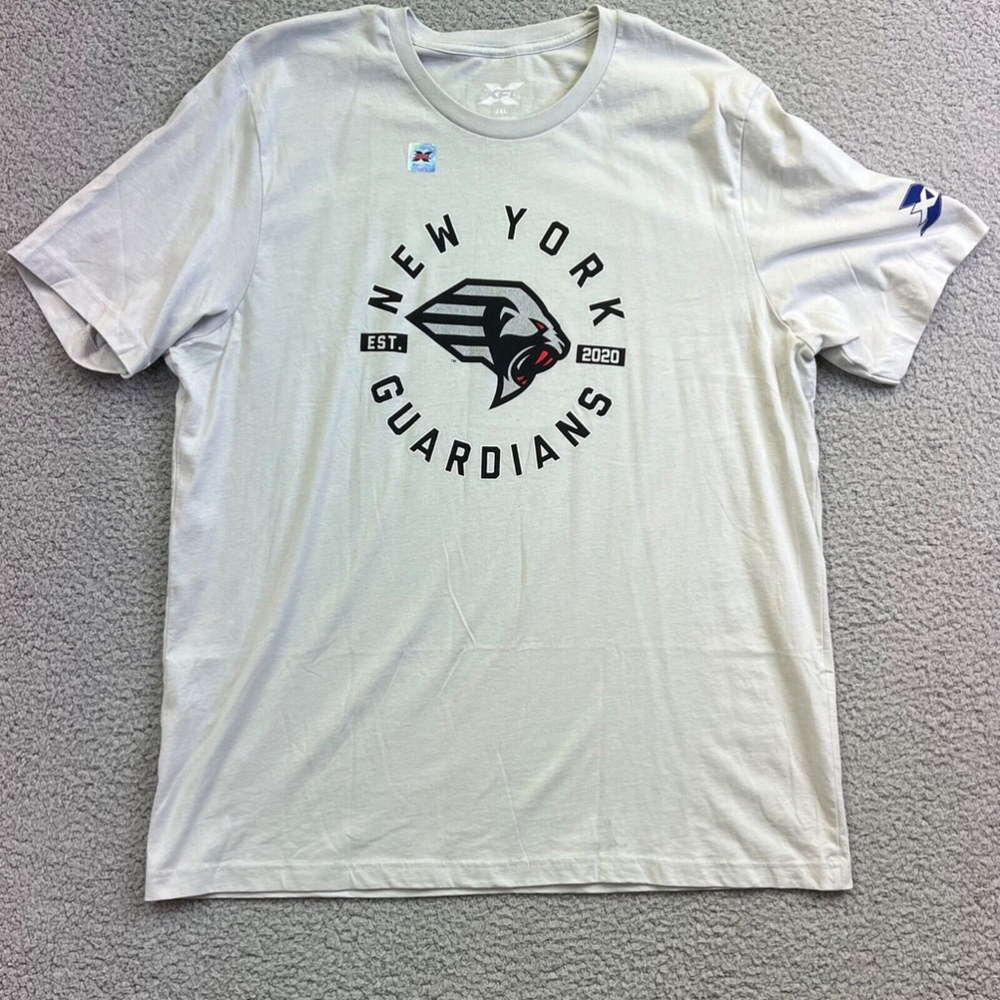 New York NY Guardians XFL UFL Football Soft T-Shirt Unisex 2XL‎ Gray Lightweight